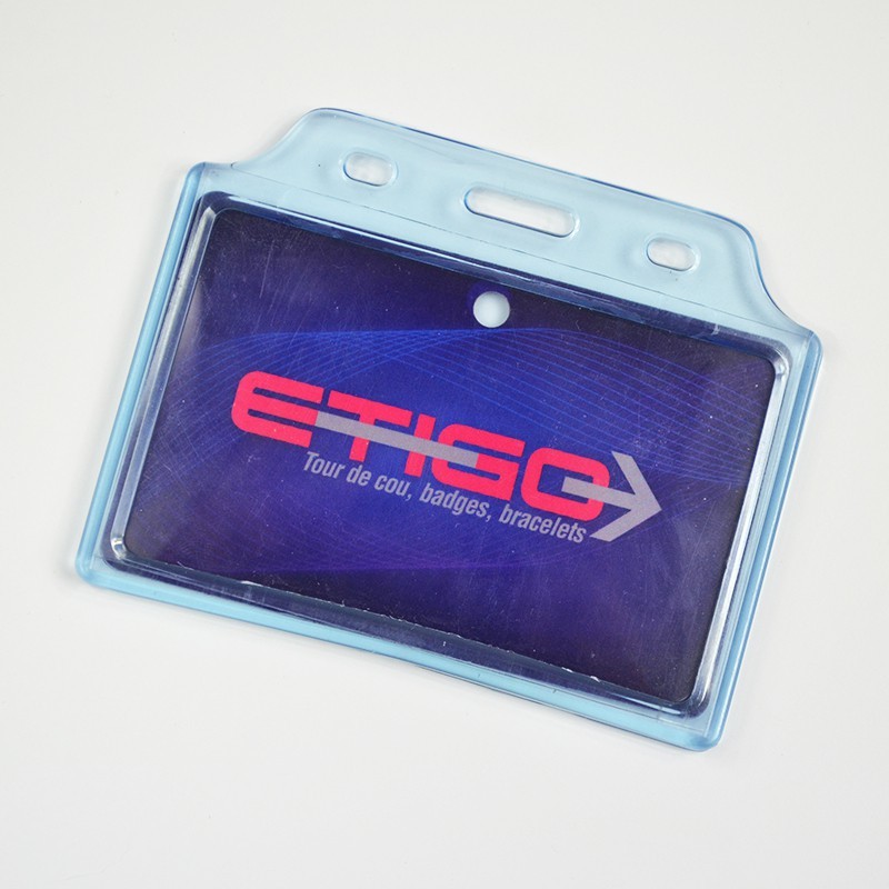 Card holder in blue translucent PVC