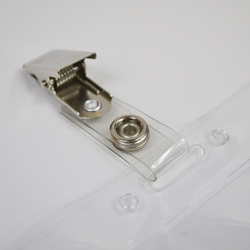 Porte badge souple avec pince croco : 94 x 64 mm| Etigo