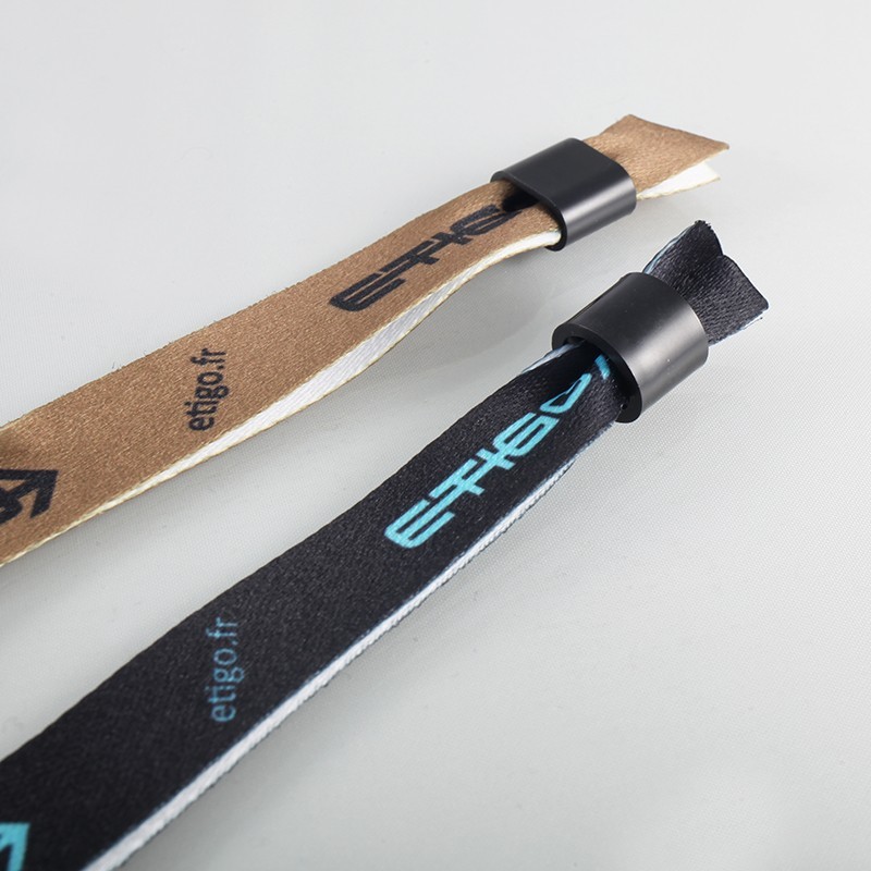 Customised fabric event bracelet / Plastic ring