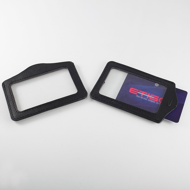 Porta identificado aspeto cuero 86x54 mm