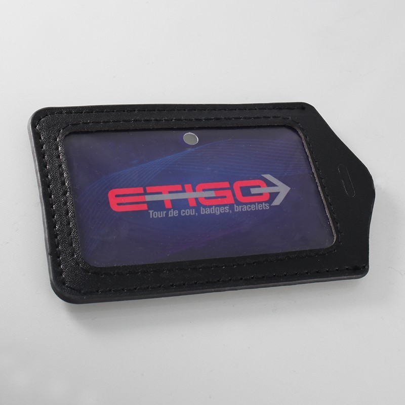 Porta identificado aspeto cuero 86x54 mm