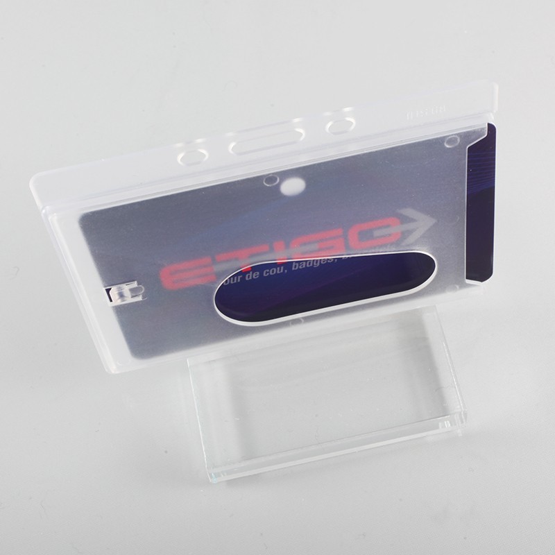 Porte badge rigide à glissière / plastique transparent  | Etigo