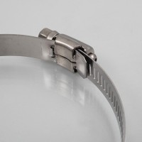 Collier de serrage inox à crémaillère et bande ajourée - Etigo