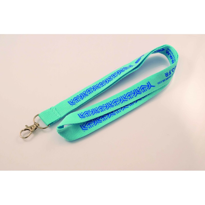 Tour de cou polyester personnalisable, mousqueton - Etigo