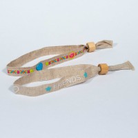 Linen bracelet with bamboo...