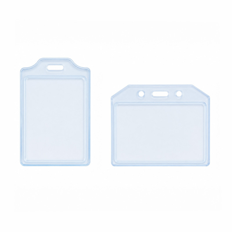 Porte-badge semi-rigide en PVC bleuté translucide - Etigo
