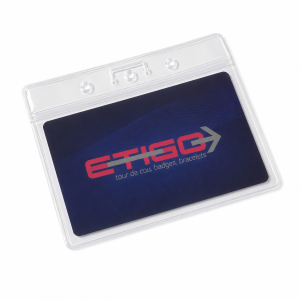 Porte badge souple avec double pochette | Etigo