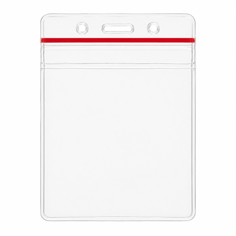 Clear vinyl flexible badge holder : vertical format | Etigo